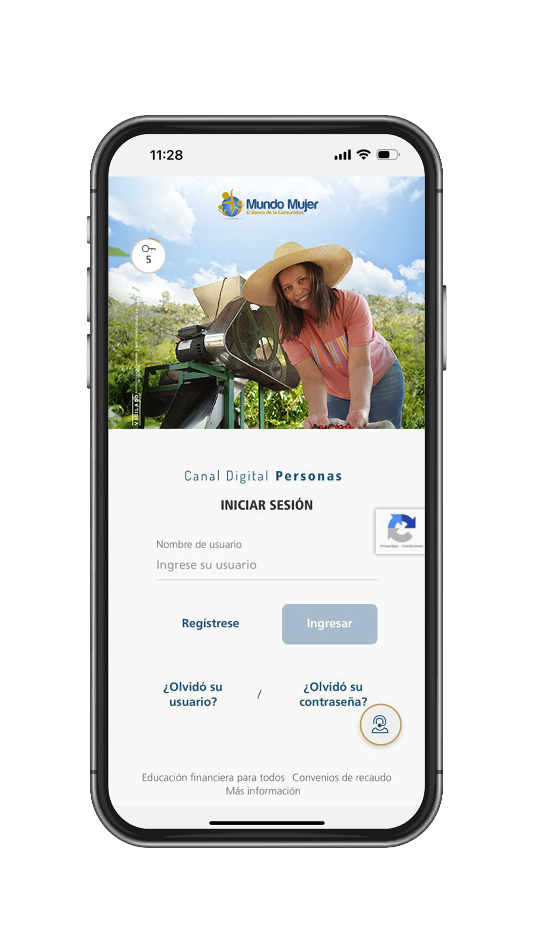 Celular con app móvil