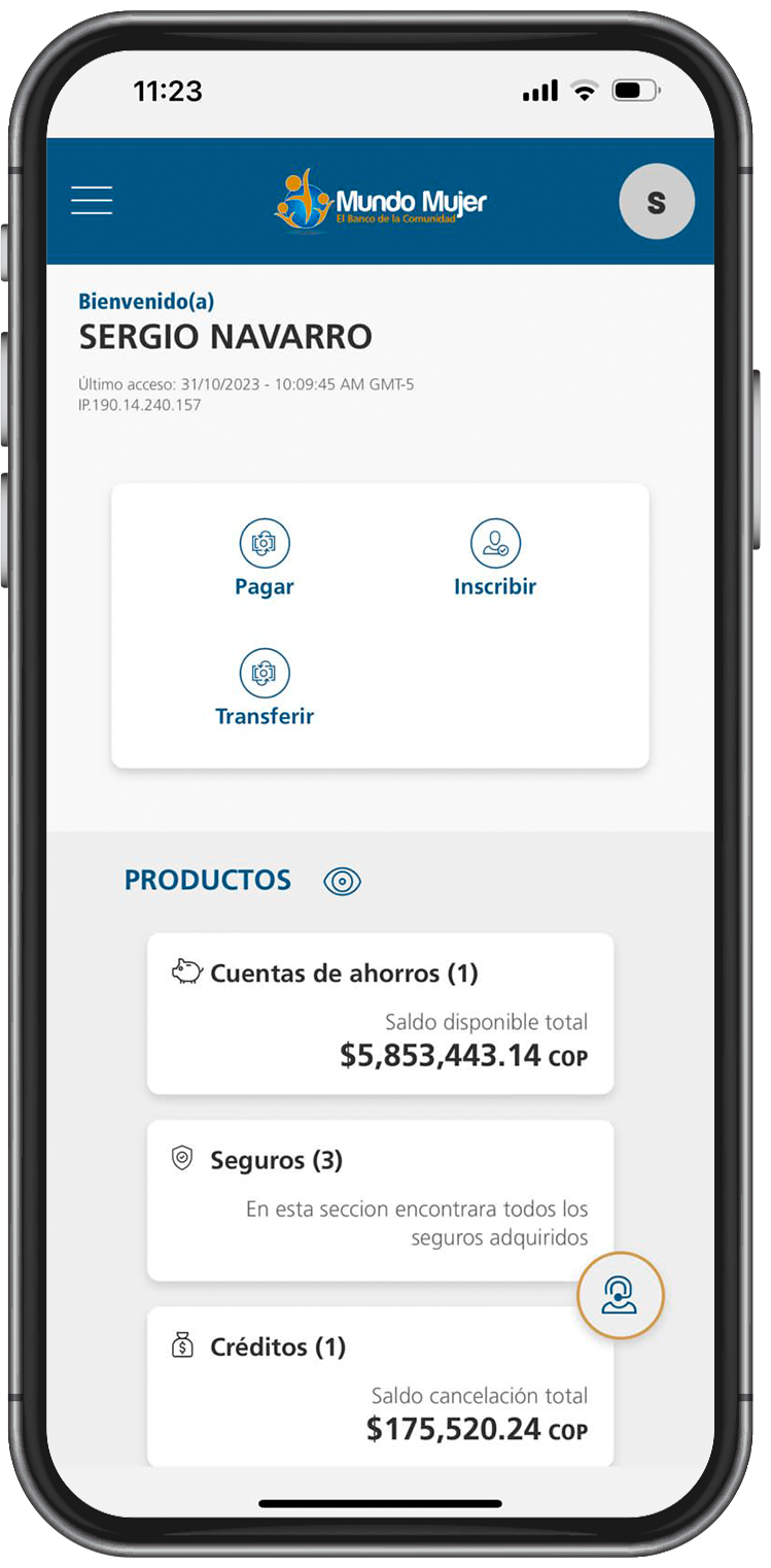 Imagen aplicacion Banco Mundo Mujer