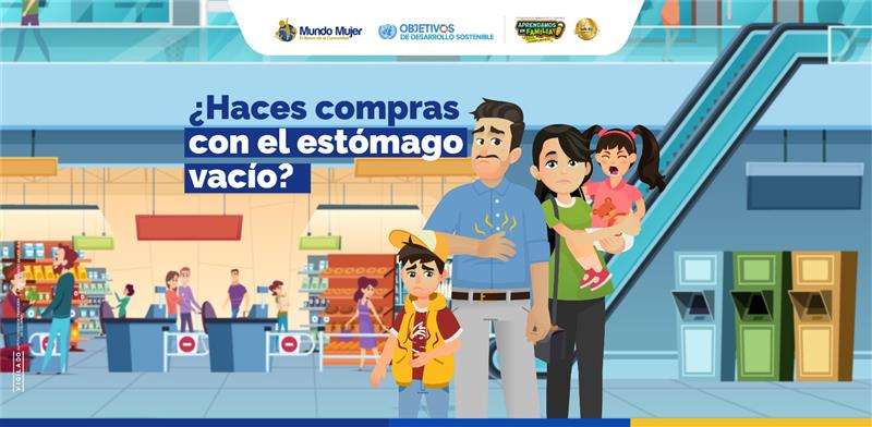 Familia fortuna en centro comercial