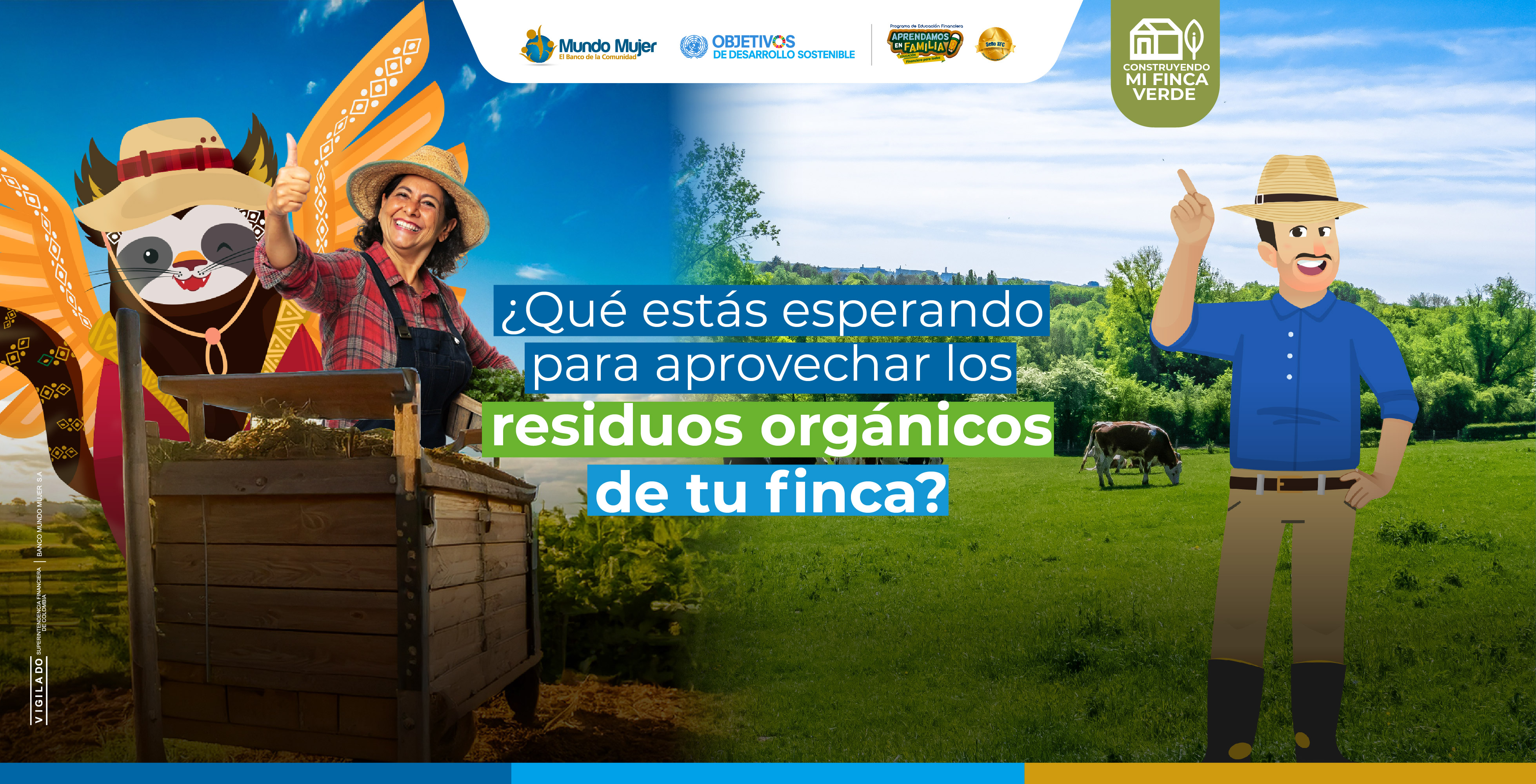 Geco en el campo con una mujer y la familia fortuna