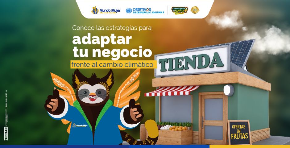 Negocios urbanos cambio climático personaje GECO