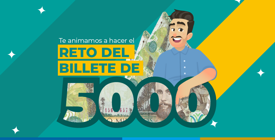 Papá fortuna con billete de 5000 mil pesos