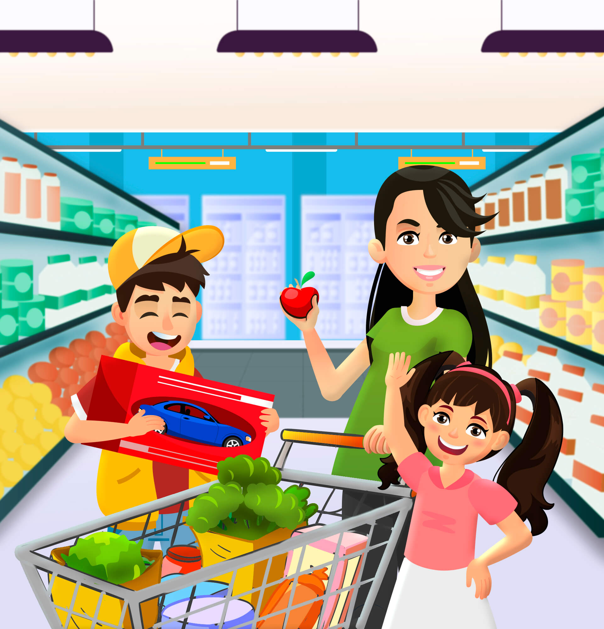 La Familia Fortuna en el mercado