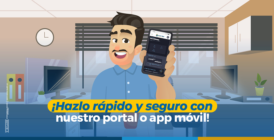 Papa fortuna con un celular en la mano