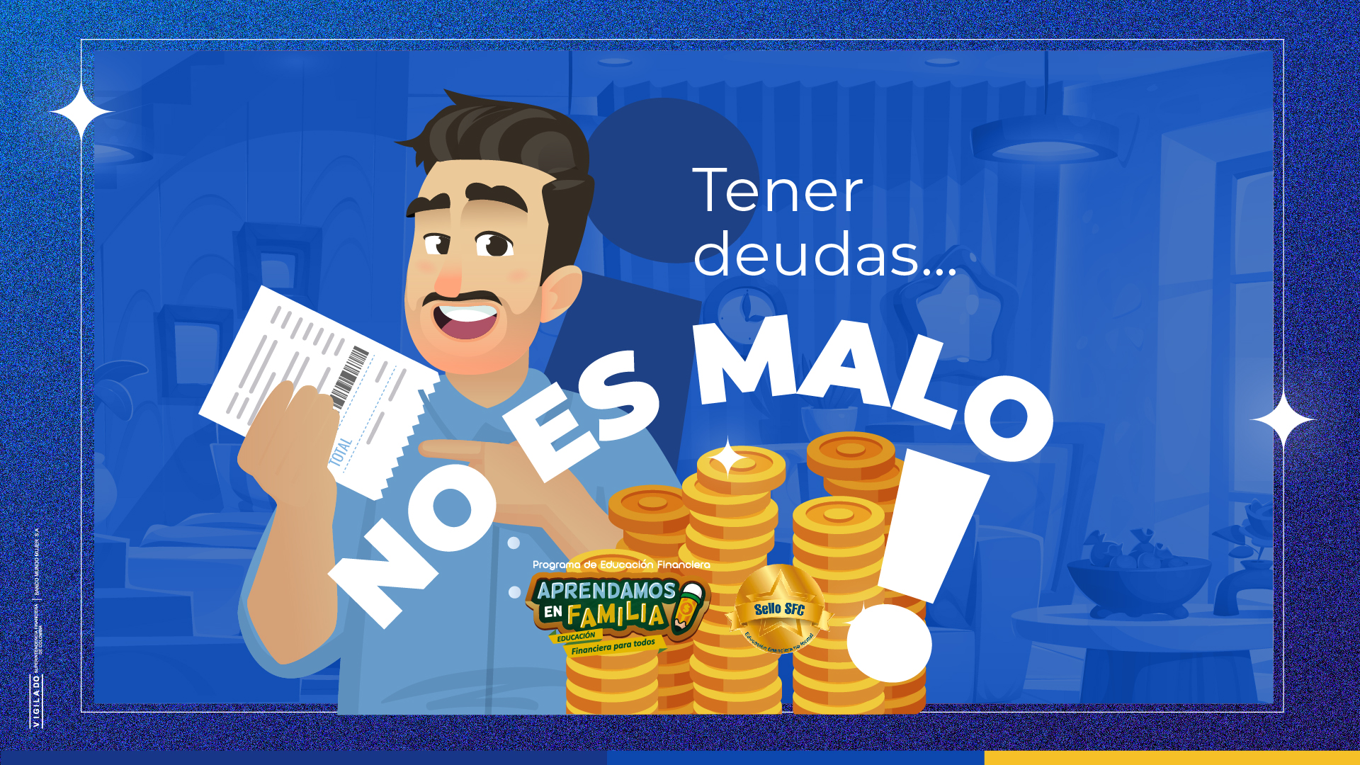 Papá fortuna sosteniendo documentos