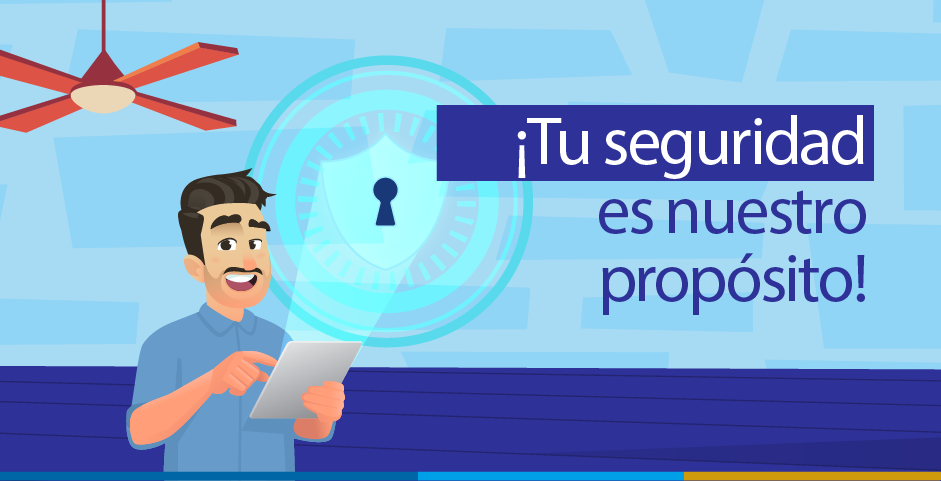 Papá fortuna con una tablet en la mano