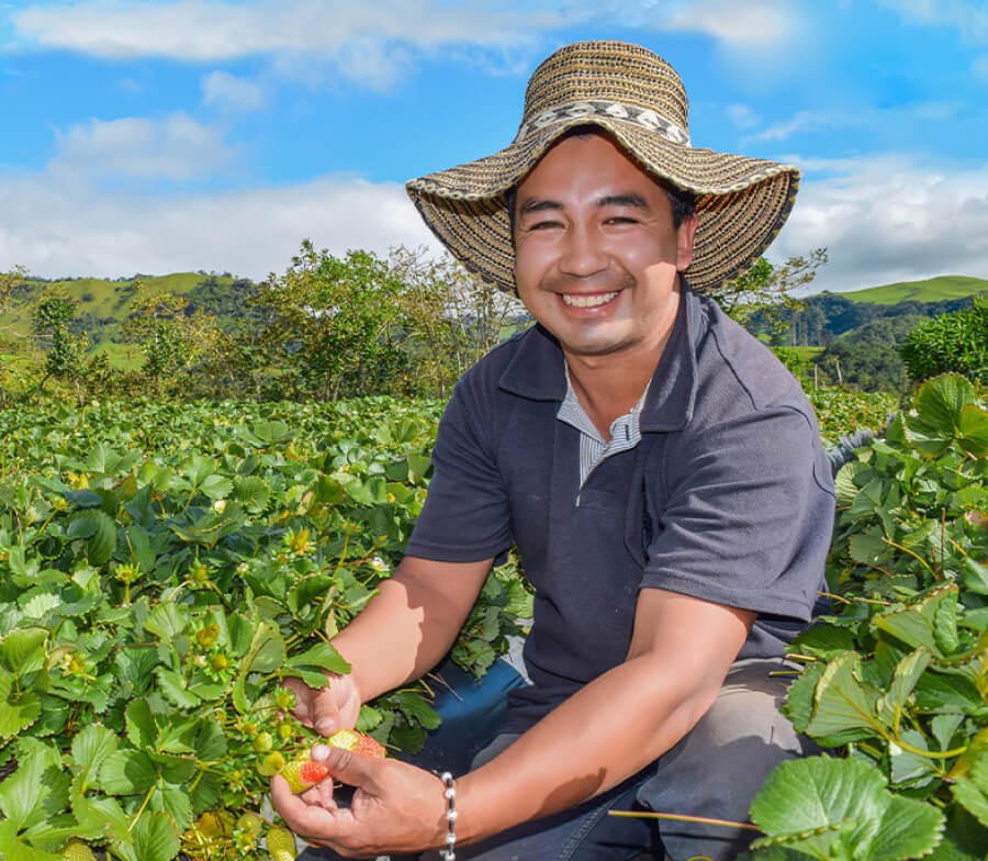 Agricultor sonriendo